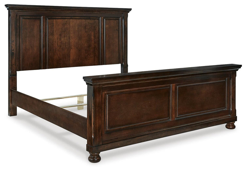 Porter Rustic Brown King Panel Bed, Chest and 2 Nightstands - B697B31