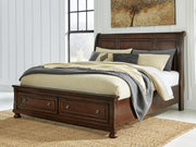 Porter Rustic Brown King Sleigh Storage Bed - B697B45