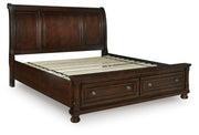 Porter Rustic Brown King Sleigh Storage Bed - B697B45
