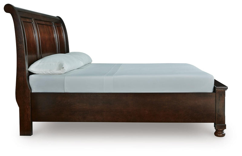 Porter Rustic Brown King Sleigh Storage Bed - B697B45
