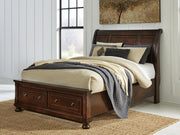 Porter Rustic Brown Queen Sleigh Storage Bed - B697B43