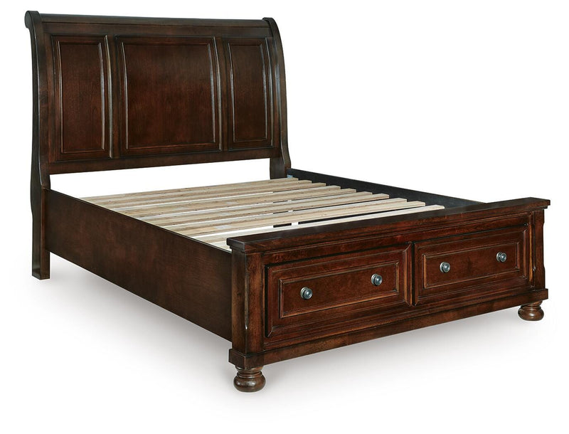 Porter Rustic Brown Queen Sleigh Storage Bed - B697B43