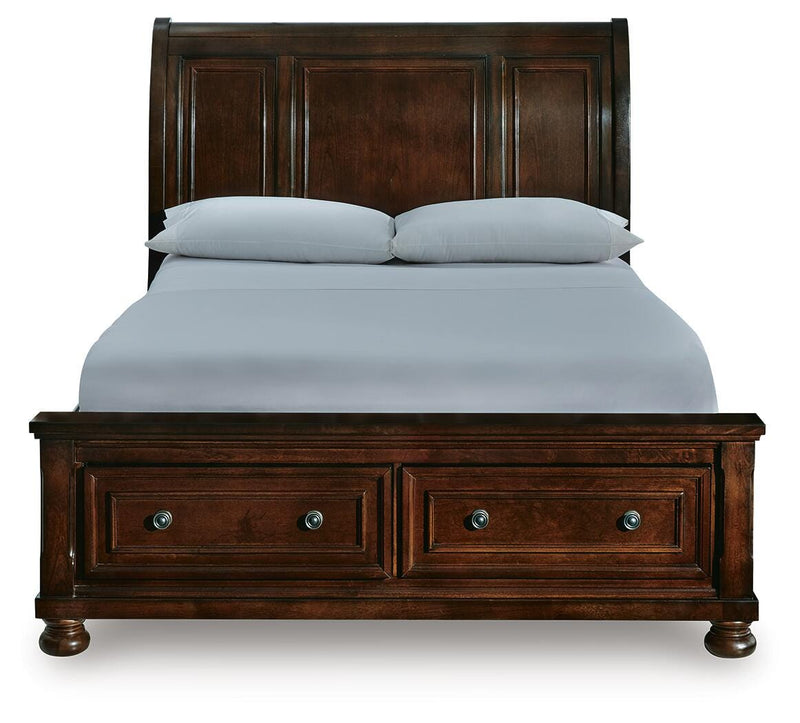 Porter Rustic Brown Queen Sleigh Storage Bed - B697B43