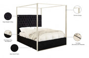Porter Velvet King Bed Black - Gate FurnitureKing Bed
