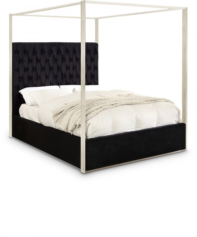 Porter Velvet King Bed Black - Gate FurnitureKing Bed