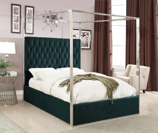 Porter Velvet King Bed Green - Gate FurnitureKing Bed