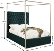 Porter Velvet King Bed Green - Gate FurnitureKing Bed