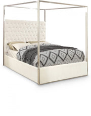 Porter Velvet King Bed White - Gate FurnitureKing Bed