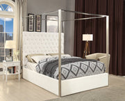 Porter Velvet King Bed White - Gate FurnitureKing Bed