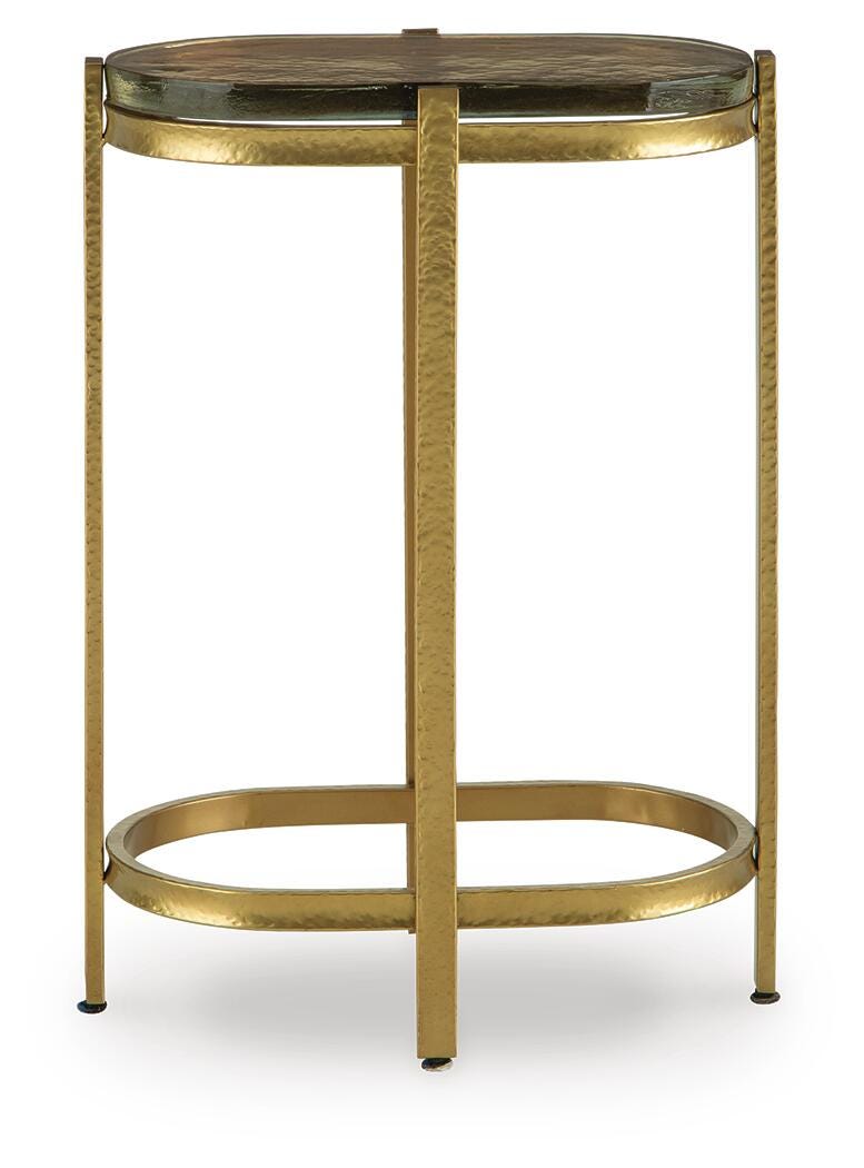 Porterville Gold Finish Accent Table - A4000716