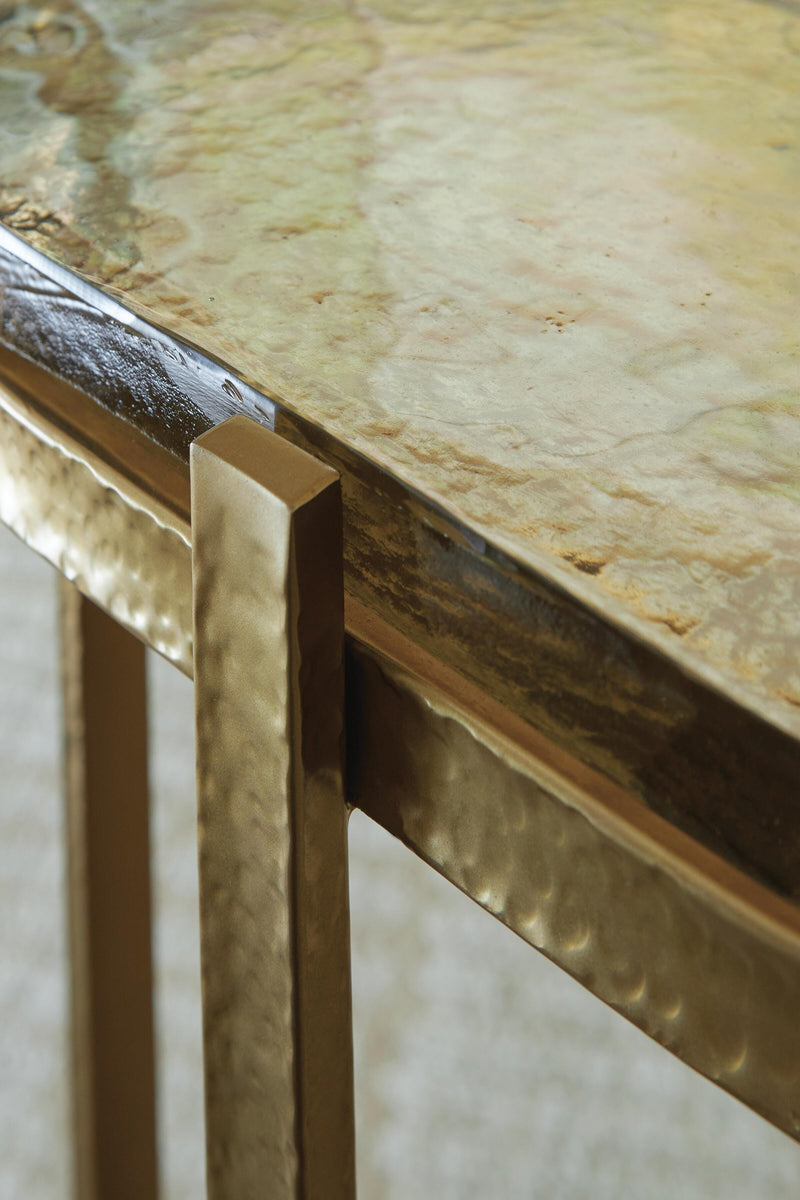 Porterville Gold Finish Accent Table - A4000716