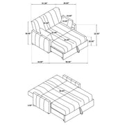 Portland Boucle Upholstered Sleeper Sofa Bed Latte - 350142