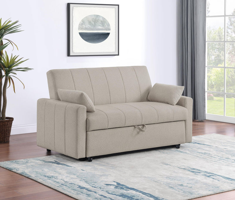 Portland Boucle Upholstered Sleeper Sofa Bed Latte - 350142