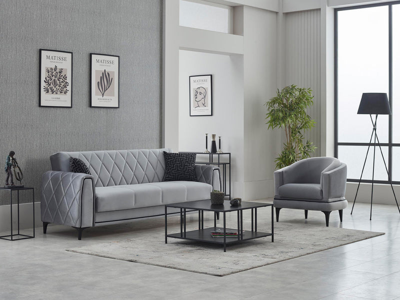 Porto Convertible Loveseat in Black - 200-SIM-POR-VELVET412-2