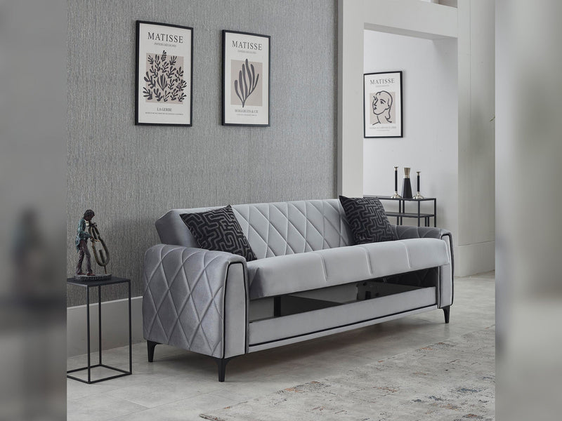 Porto Convertible Sofa in Black - 200-SIM-POR-VELVET412-3