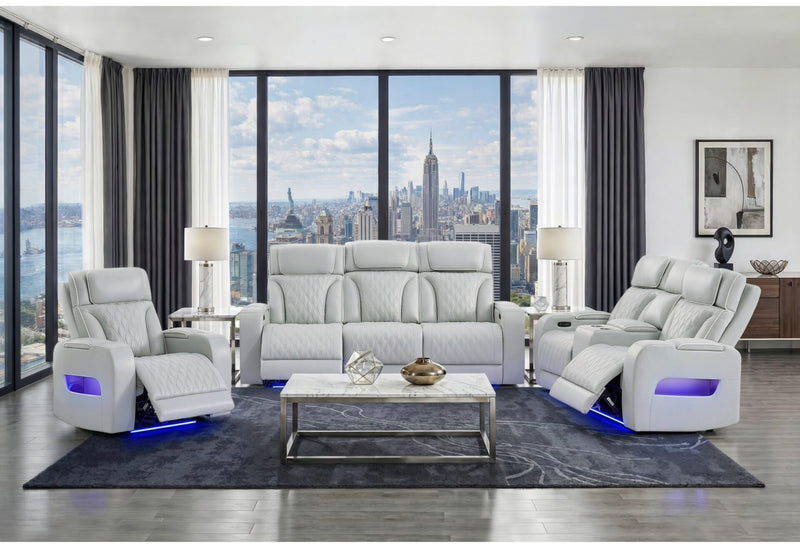 U8611 Blanche Silver P2 Pwr Rec Sofa/Pwr Con Rec Loveseat/Pwr Rec - U8611-BLANCHE SIL-P2 PRS/PCRLS/PR