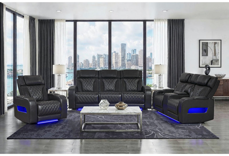 U8611 Blanche Charcoal P2 Pwr Rec Sofa/Pwr Con Rec Loveseat/Pwr Rec - U8611-BLANCHE CHAR-P2 PRS/PCRLS/PR