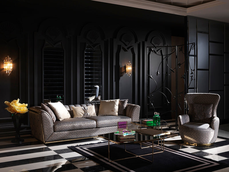 Prag 101" Wide Tuxedo Arm Sofa - Gate FurnitureSofas