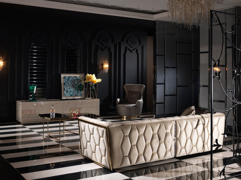 Prag 101" Wide Tuxedo Arm Sofa - Gate FurnitureSofas