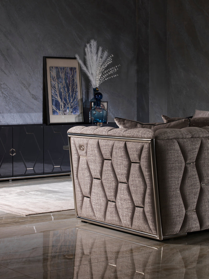 Prag 101" Wide Tuxedo Arm Sofa - Gate FurnitureSofas