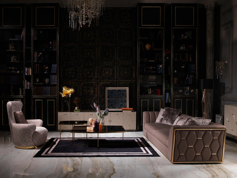 Prag 101" Wide Tuxedo Arm Sofa - Gate FurnitureSofas