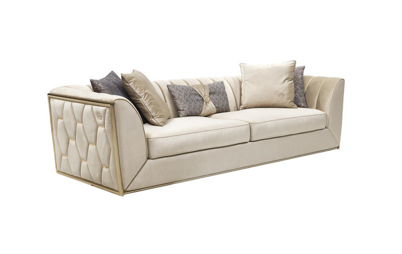 Prag 101" Wide Tuxedo Arm Sofa - Gate FurnitureSofas