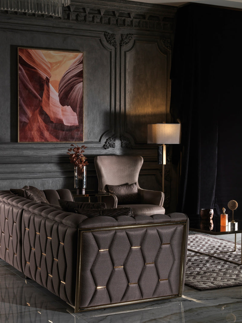 Prag 101" Wide Tuxedo Arm Sofa - Gate FurnitureSofas