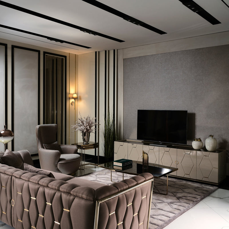 Prag 101" Wide Tuxedo Arm Sofa - Gate FurnitureSofas