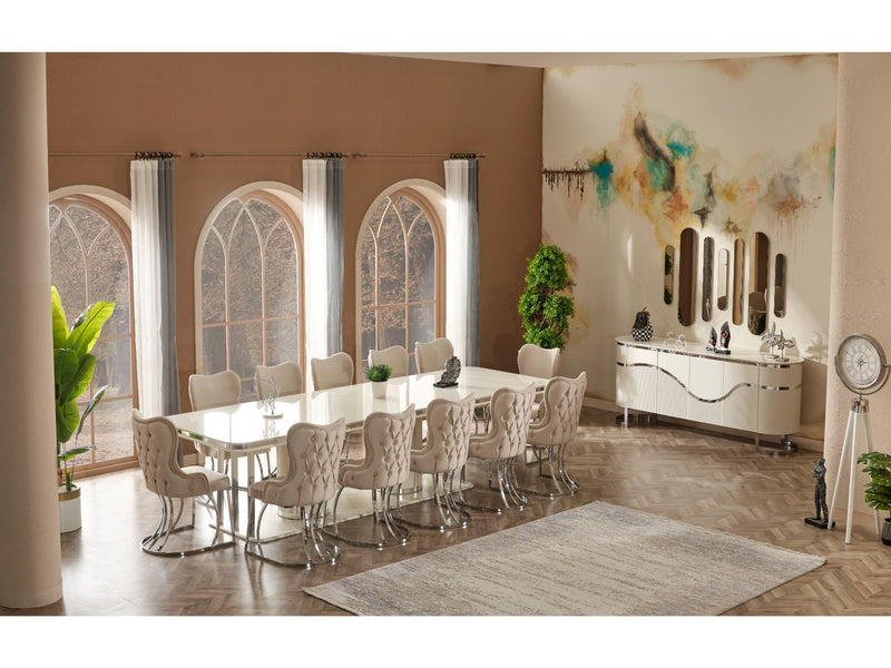 Prag Diningroom (Dining Chair & Dining Table) - For 8 People - 115-PRA-SET-8