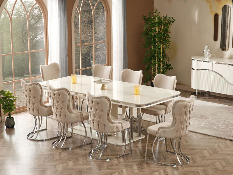 Prag Diningroom (Dining Chair & Dining Table) - For 8 People - 115-PRA-SET-8