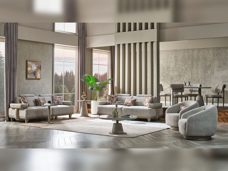 Prag Max 3-pieces (Sofa & Loveseat & Chair) Livingroom in Beige - 200-MAX-PRA-PRAG01-321