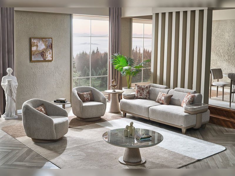 Prag Max 3-pieces (Sofa & Loveseat & Chair) Livingroom in Beige - 200-MAX-PRA-PRAG01-321