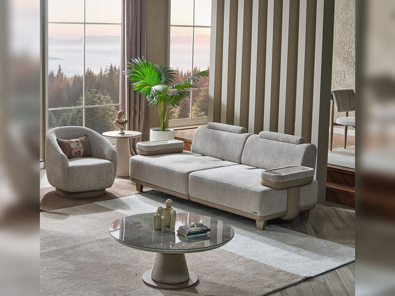Prag Max 3-pieces (Sofa & Loveseat & Chair) Livingroom in Beige - 200-MAX-PRA-PRAG01-321