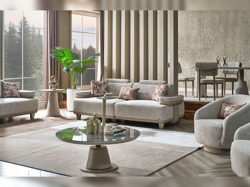 Prag Max 3-pieces (Sofa & Loveseat & Chair) Livingroom in Beige - 200-MAX-PRA-PRAG01-321