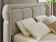 Prag Max Bedroom (Queen Frame With Headboard & Dresser With Mirror & Ottoman & 2 Nightstand) - 200-MAX-PRA-150-QB-SET