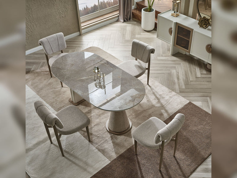 Prag Max Diningroom (Consol With Mirror & Dining Table & 6 Dining Chair) - 200-MAX-PRA-DT-6-SET