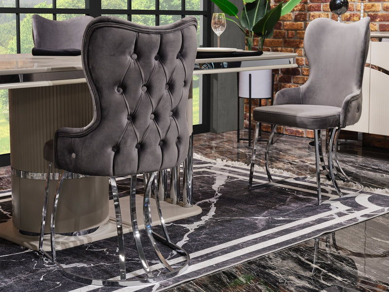 Pragka 20" Wide Tufted Dining Chair - Gate FurnitureDining Chairs