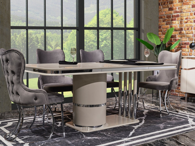 Pragka 6 Person Dining Room Set - Gate FurnitureDining Room Sets