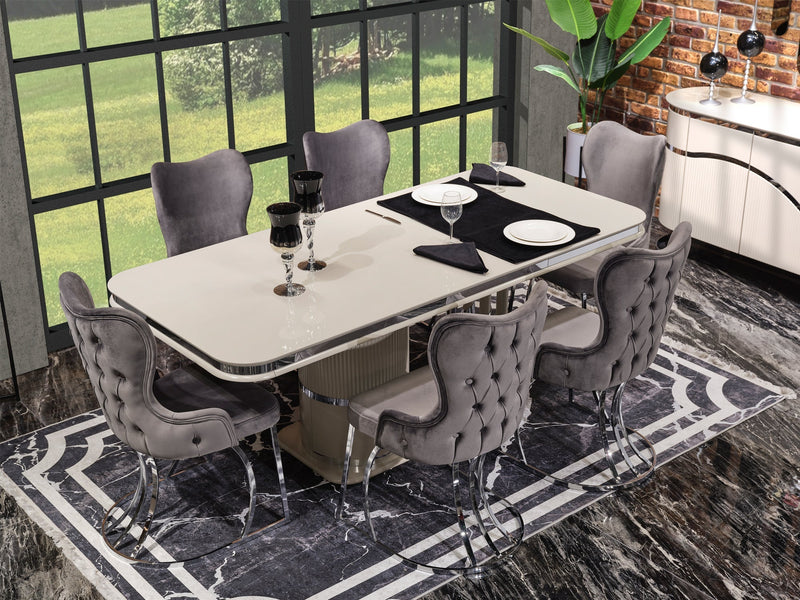 Pragka 6 Person Dining Room Set - Gate FurnitureDining Room Sets
