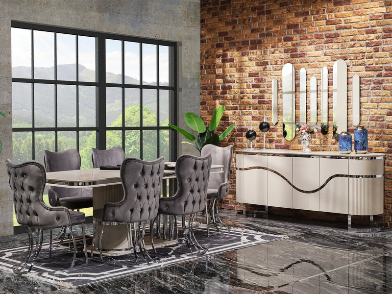 Pragka 8 Person Dining Room Set - Gate FurnitureDining Room Sets