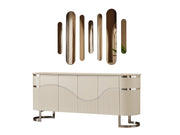 Pragka 81" Wide 4 Door Buffet with Mirror - Gate FurnitureBuffets & Sideboards