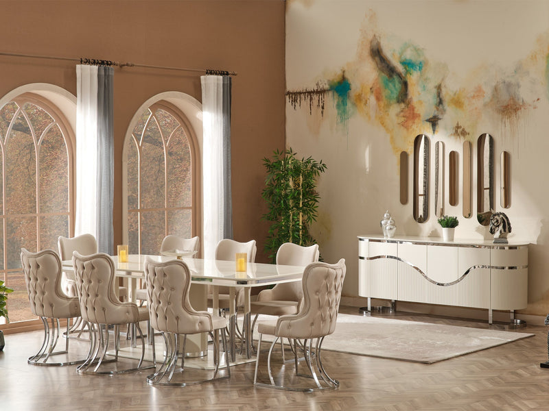 Pragka 94" Wide 8 Person Dining Table - Gate FurnitureDining Tables