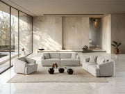 Pralin 4-pieces (2 Sofa & 2 Chair) Livingroom in Cream - 200-ZEN-PRA-CRE-3311