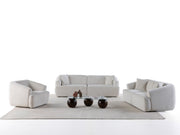 Pralin 4-pieces (2 Sofa & 2 Chair) Livingroom in Cream - 200-ZEN-PRA-CRE-3311
