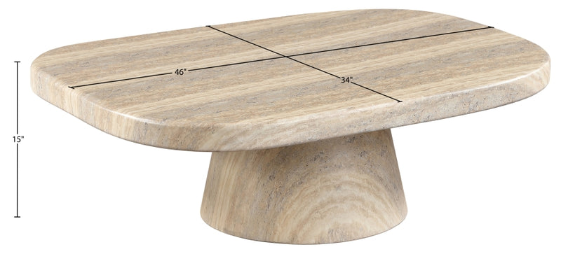Prato Concrete Indoor/Outdoor Coffee Table in Travertine - 99070Travertine-CT
