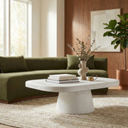 Prato Concrete Indoor/Outdoor Coffee Table in White - 99070White-CT
