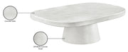 Prato Concrete Indoor/Outdoor Coffee Table in White - 99070White-CT