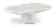 Prato Concrete Indoor/Outdoor Coffee Table in White - 99070White-CT