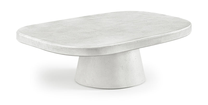 Prato Concrete Indoor/Outdoor Coffee Table in White - 99070White-CT