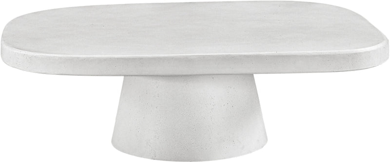 Prato Concrete Indoor/Outdoor Coffee Table in White - 99070White-CT